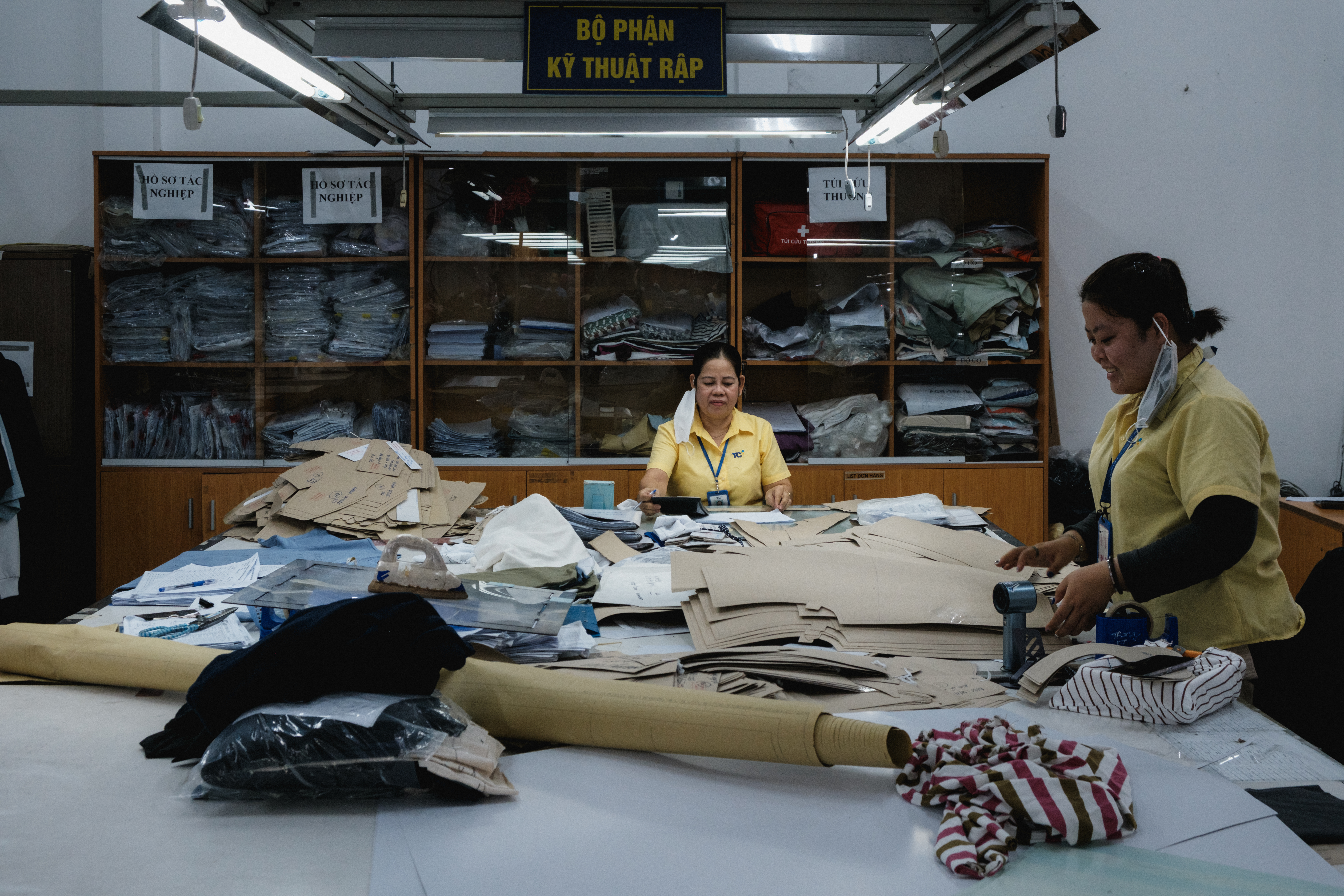 Skilled production worker at factory