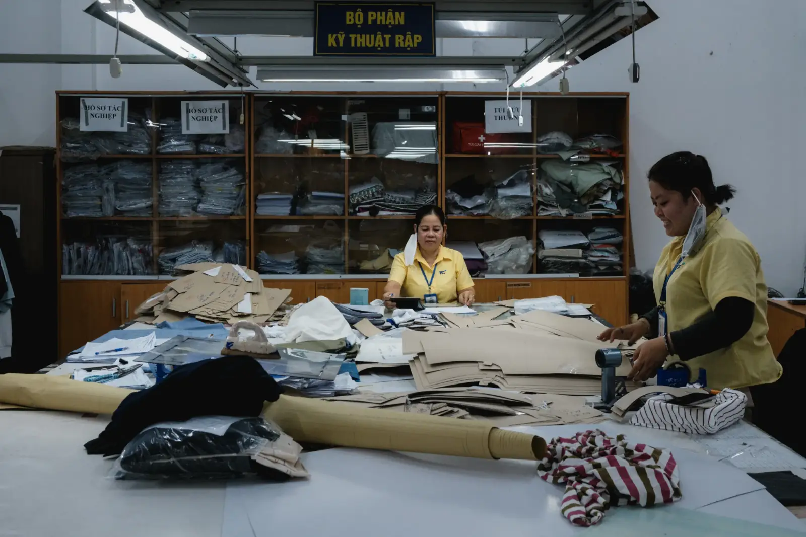 Skilled production worker at factory